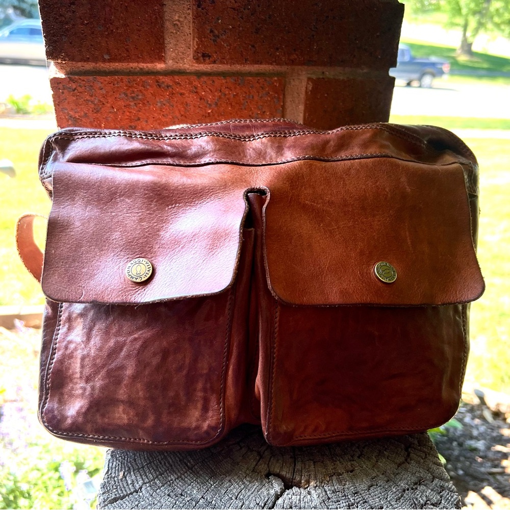 Campomsggi Leather Satchel Bag